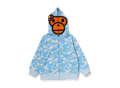 A BATHING APE Kids Baby Lisa ABC Camo Zip Hoodie "Sax"