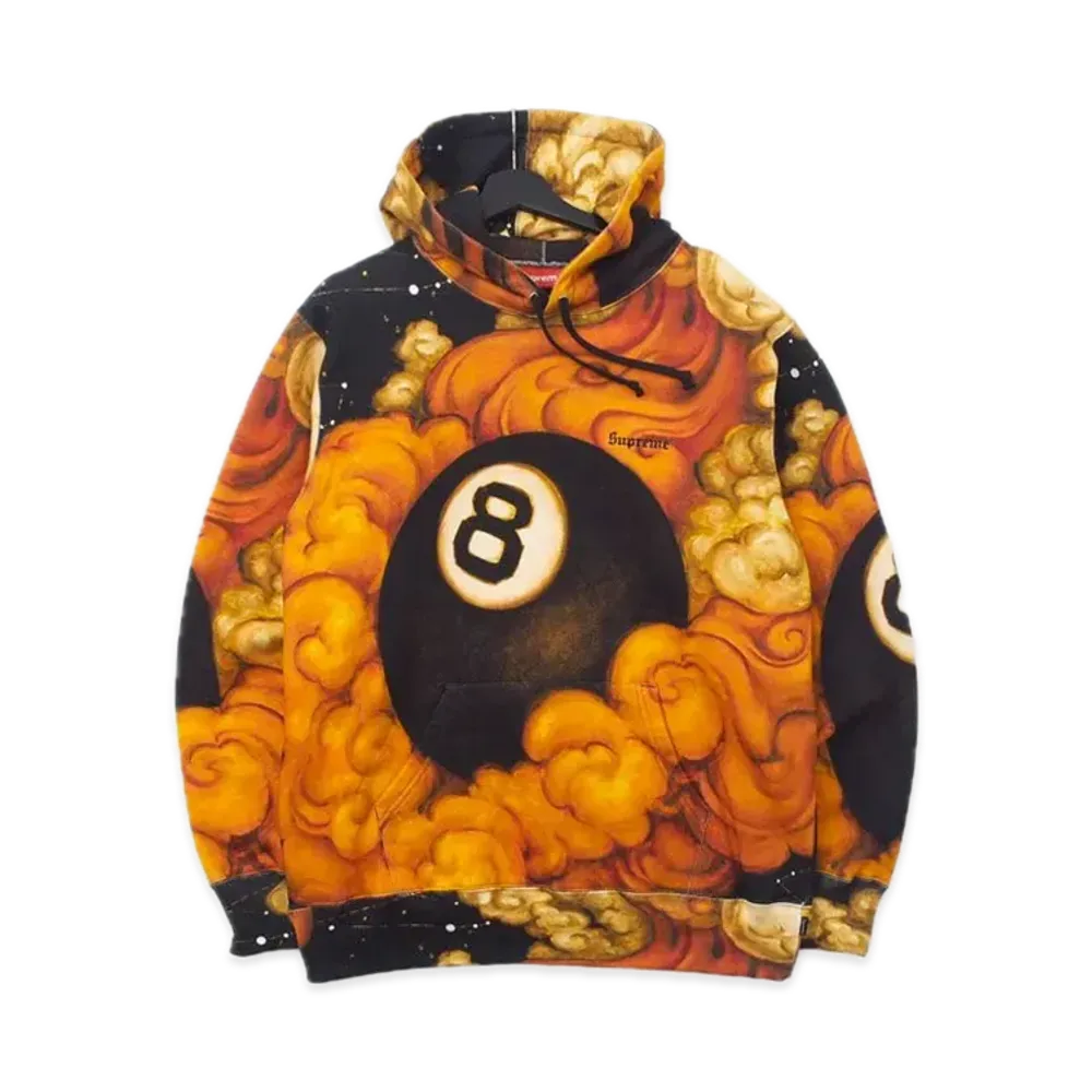 Supreme x Martin Wong Schott 8-Ball Hooded Sweatshirt "Orange"