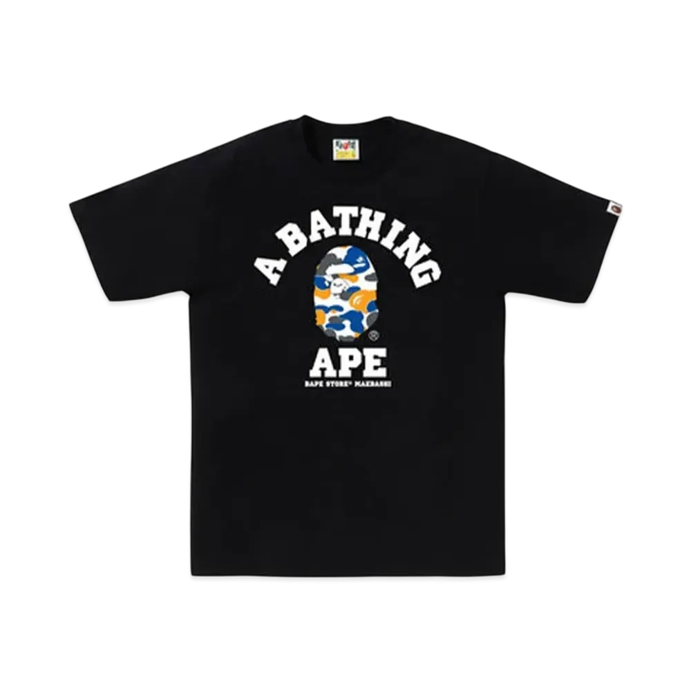 A BATHING APE Bape Store Maebashi Camo College Tee "Black"