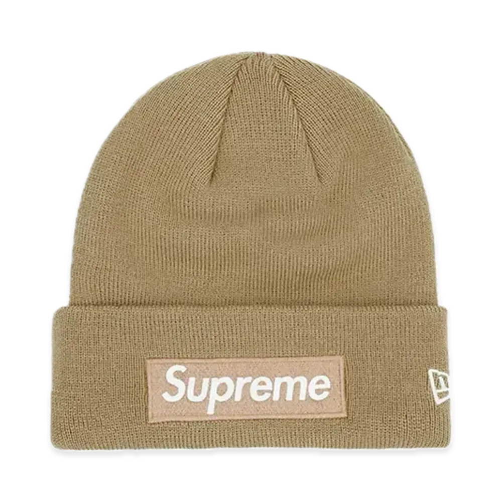 Supreme New Era Box Logo Beanie "Dark Sand" (23FW)