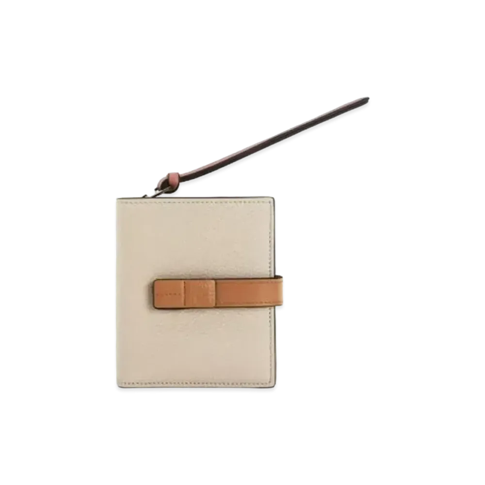 LOEWE Compact Zip Wallet In Soft Grained Calfskin "Light Oat / Honey"