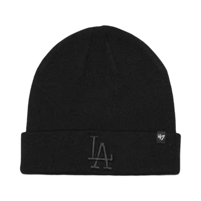 47 Dodgers 'Raised '47 Cuff Knit "BLACK x BLACK LOGO"