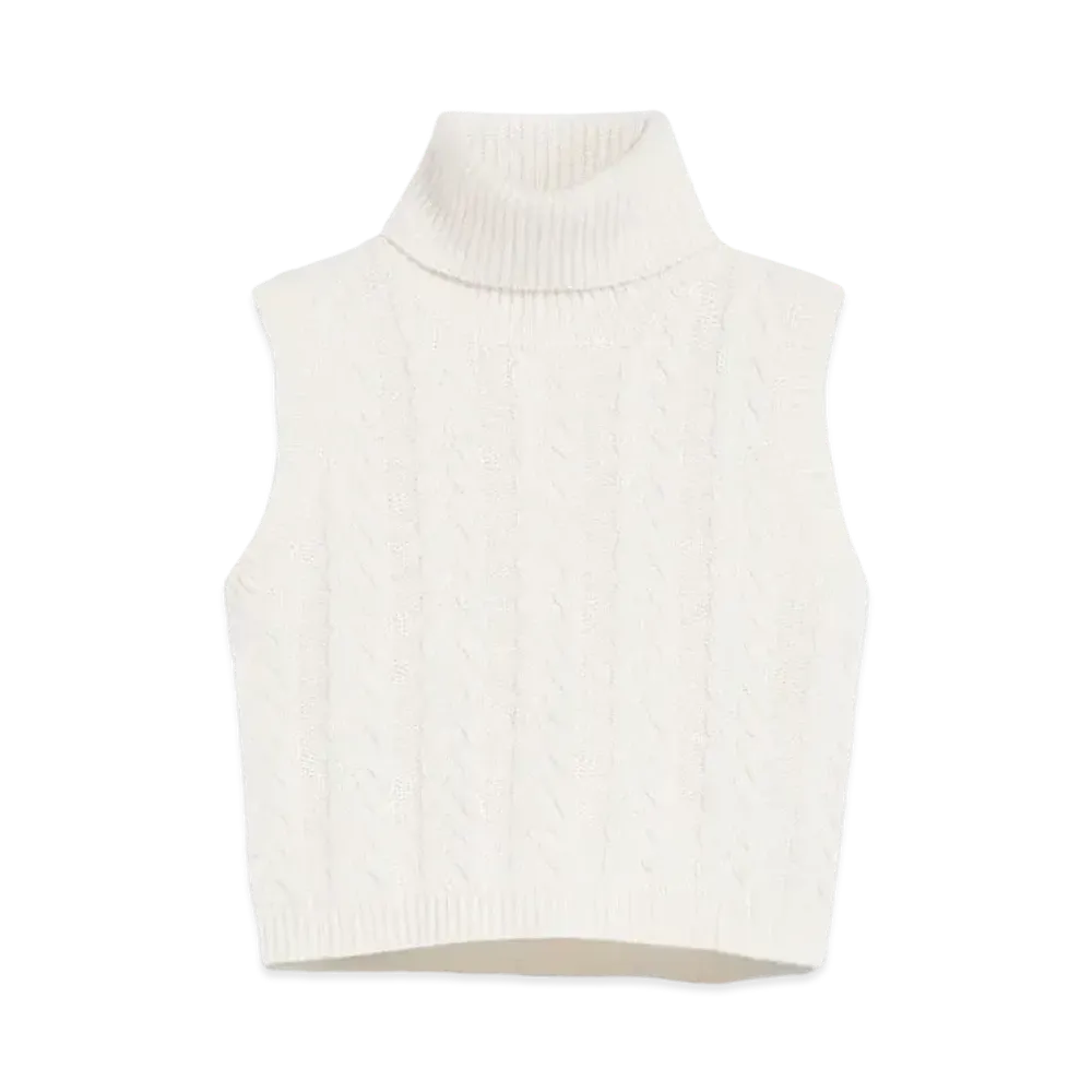 Max Mara Oscuro Wool Cashmere Sleeveless Top "Ivory"