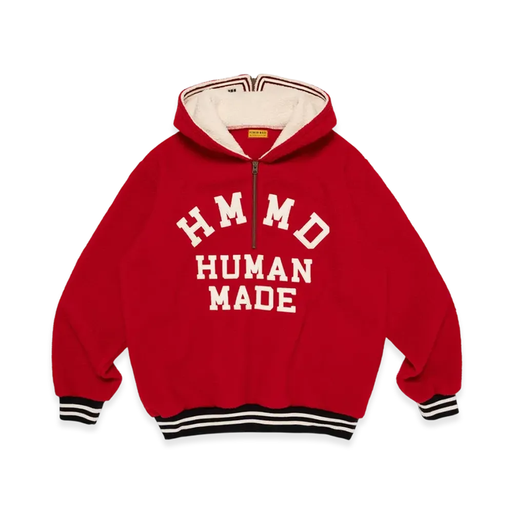 HUMAN MADE Half-Zip Fleece Pullover "Red"