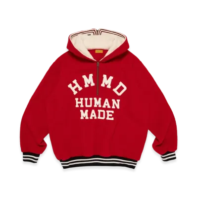 HUMAN MADE Half-Zip Fleece Pullover "Red"
