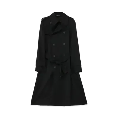 Yohji Yamamoto GABARDINE TRENCH COAT "Black"