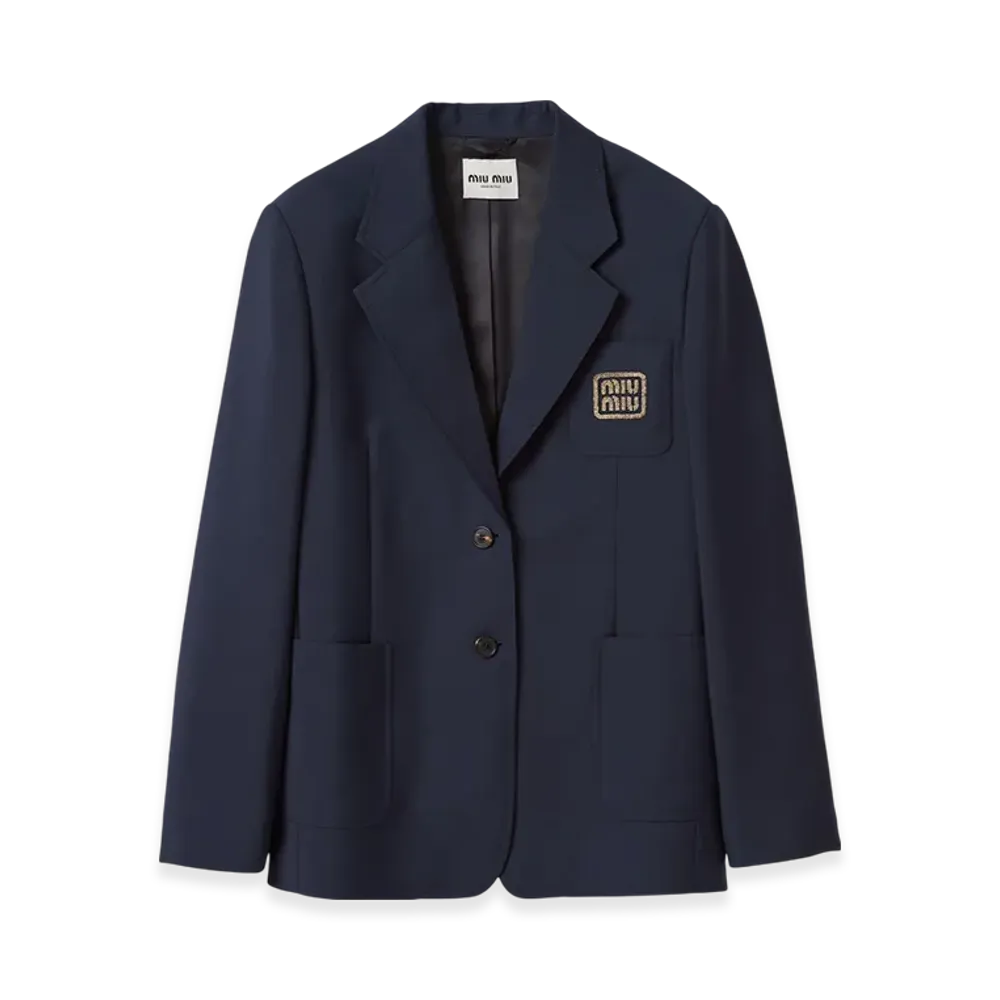 MIU MIU Single-Breasted Mohair Jacket "Amaranth Red/Maze Yellow"