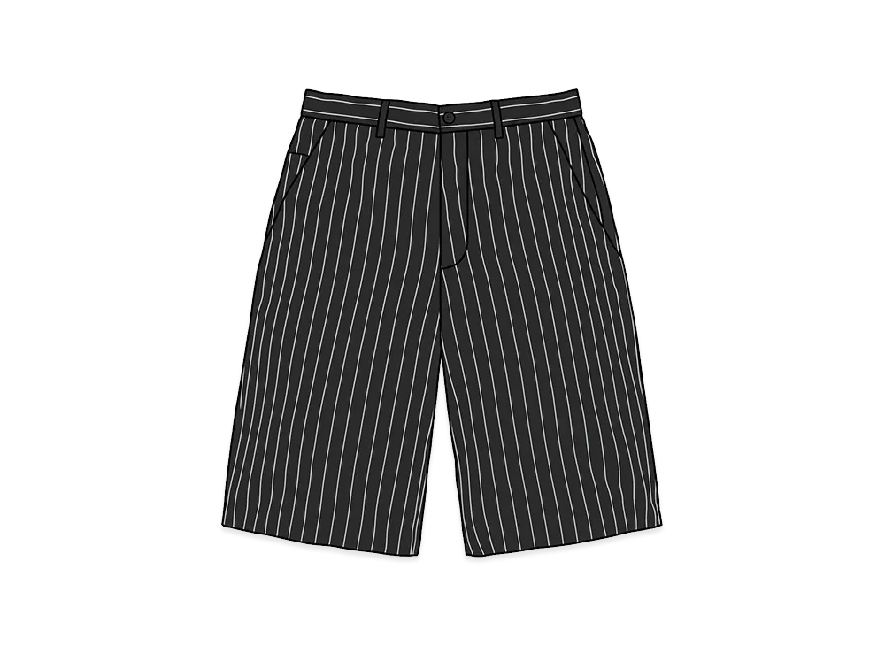 Supreme Pinstripe Wool Trouser Short "Black"