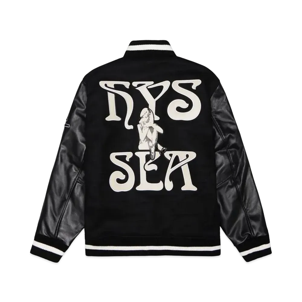WIND AND SEA x HYSTERIC GLAMOUR Varsity Jacket "Black"