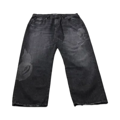 A BATHING APE x mastermind JAPAN Washed Loose Fit Denim Pants "Black"