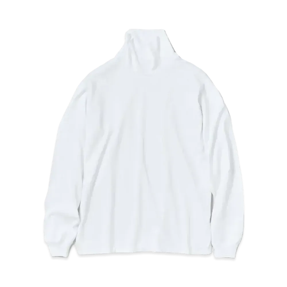 AURALEE Luster Plaiting Hi Neck L/S Tee "White"