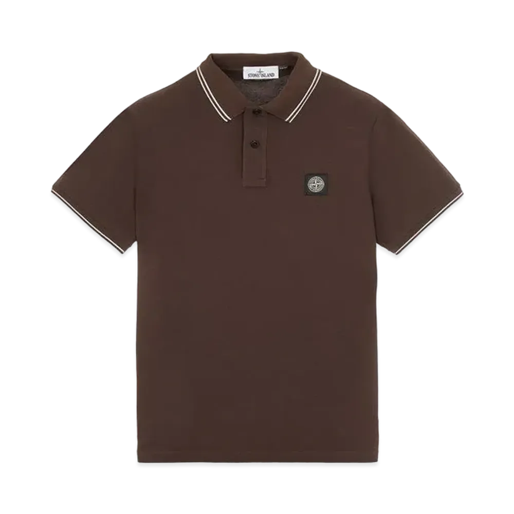 Stone Island 22S18 STRETCH COTTON PIQUE_SLIM FIT "Dark Brown"