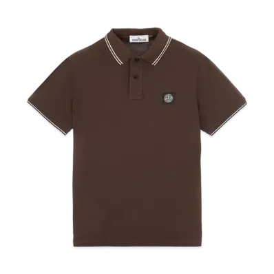 Stone Island 22S18 STRETCH COTTON PIQUE_SLIM FIT "Dark Brown"