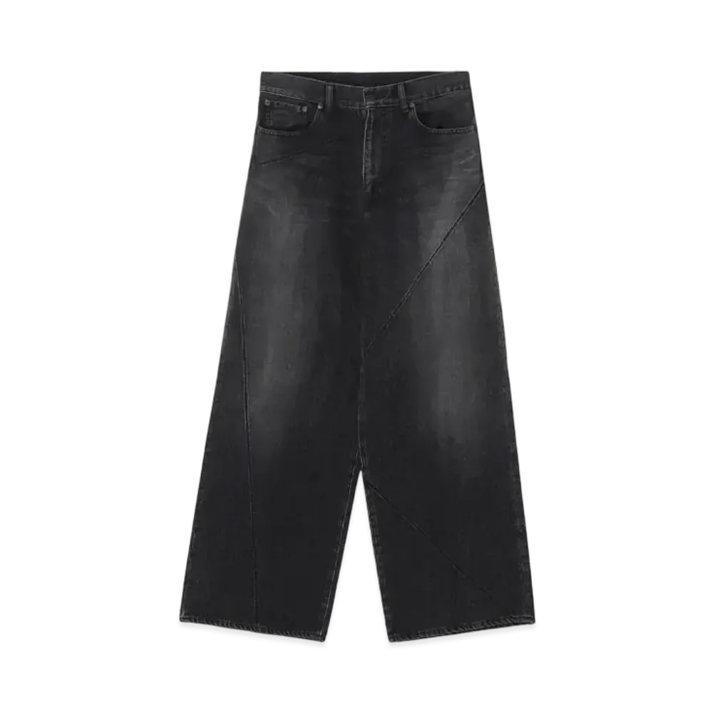 WILDSIDE Yohji Yamamoto x MINEDENIM Frankenstein Wide Denim 5pocket Pants "Black"