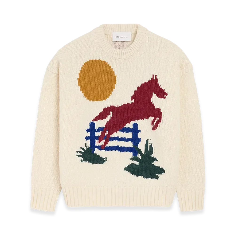 AMI PARIS Wool Crewneck Sweater "White"