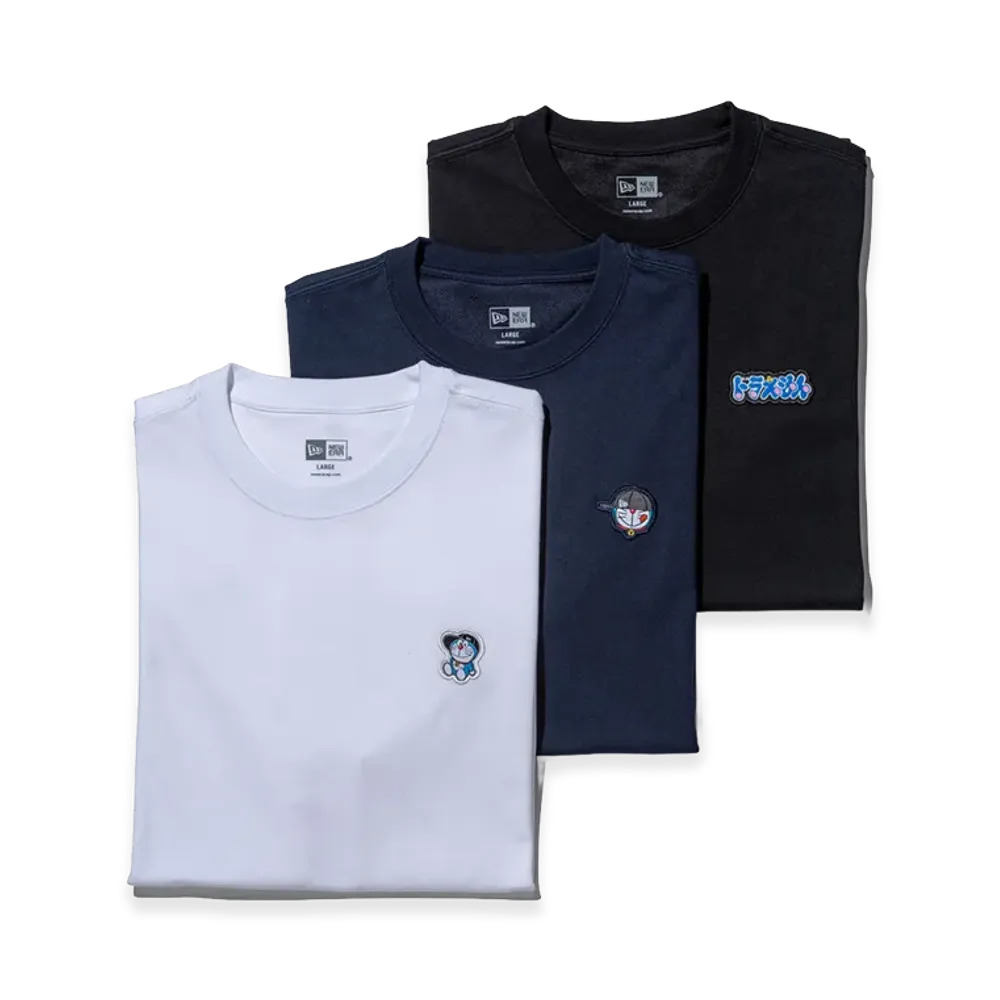 NEW ERA x Doraemon 3-Pack Short Sleeve Performance T-Shirt "White/Black/Navy"