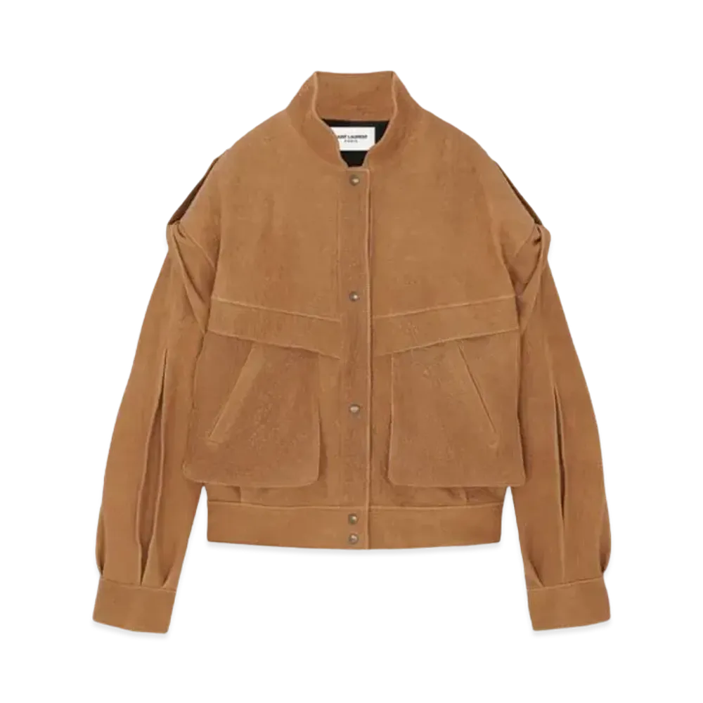 Saint Laurent Oversized Jacket In Lambskin "Vigogne"
