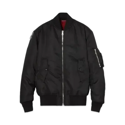 GUCCI Nylon Twill Bomber Jacket "Black"