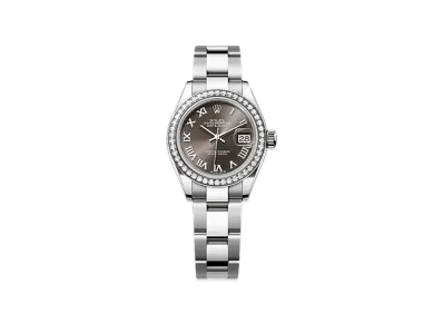 ROLEX Lady-Datejust 28mm Oystersteel & White Gold Diamond 279384RBR "Dark Grey"