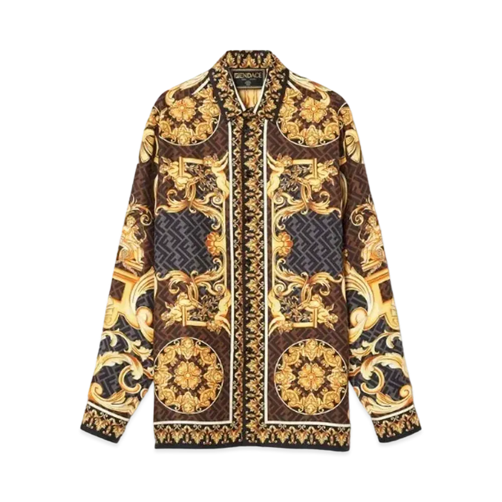 FENDI x Versace Fendace Gold Baroque Shirt "Brown"