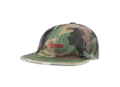 Supreme Distressed Script 6-Panel "Woodland Camo"