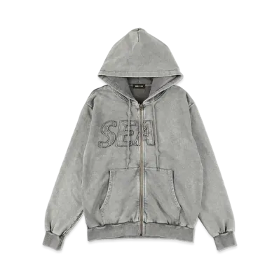 WIND AND SEA SEA High Sulfer Zip-Up Sweatshirt "Charcoal"