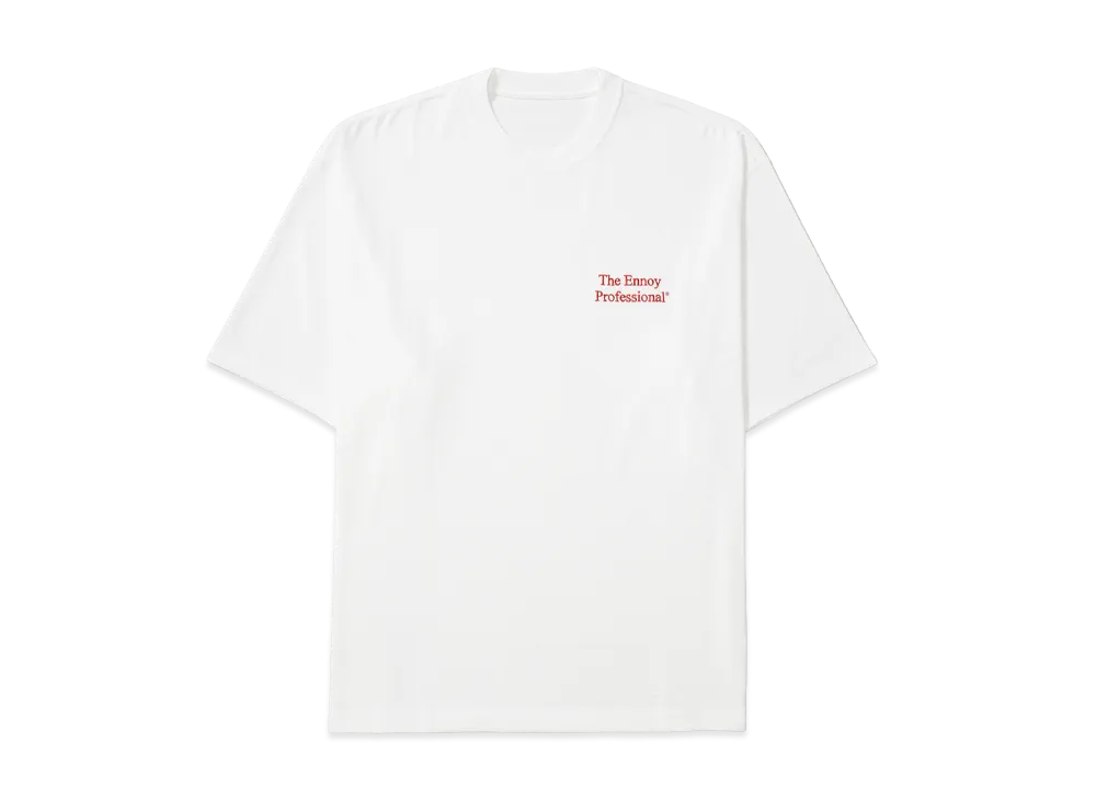 ENNOY Professional Logo T-Shirt "White x Red" (24SS) SS24BRENCT04NTL