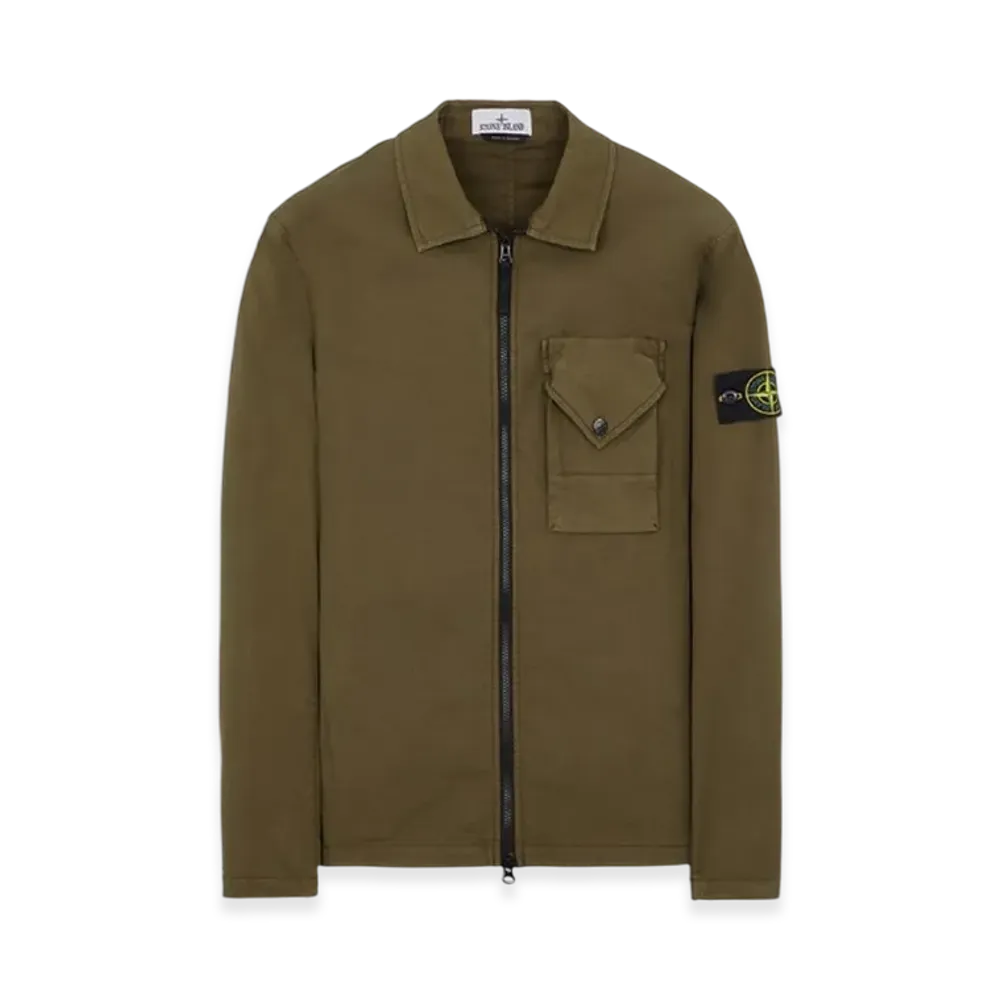 Stone Island 11010 Stretch Cotton Gabardine Overshirt - 23FW "Olive Green"