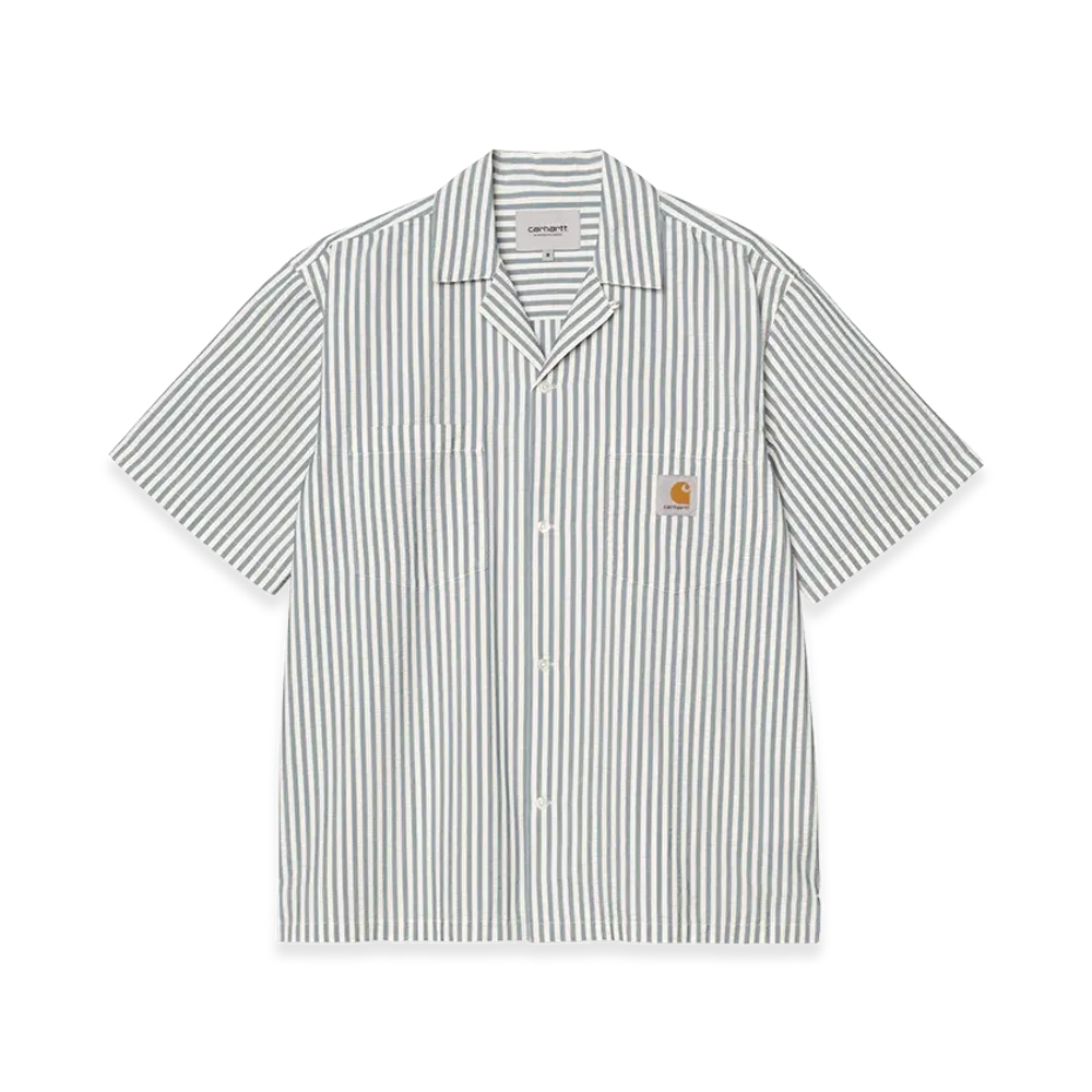 Carhartt WIP S/S Leavel Shirt "Leavel Stripe/Blue River/Wax"