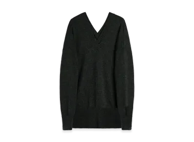 OUR LEGACY Women's Raise V-Neck "Charcoal Dry Merino Wool"
