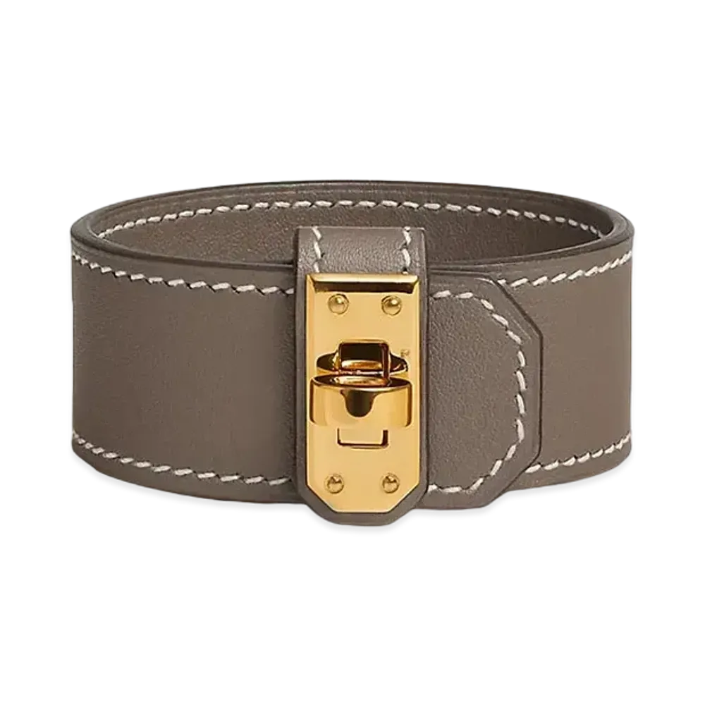 Hermes Kelly Twist Bracelet Small Model "Etoupe/Gold"