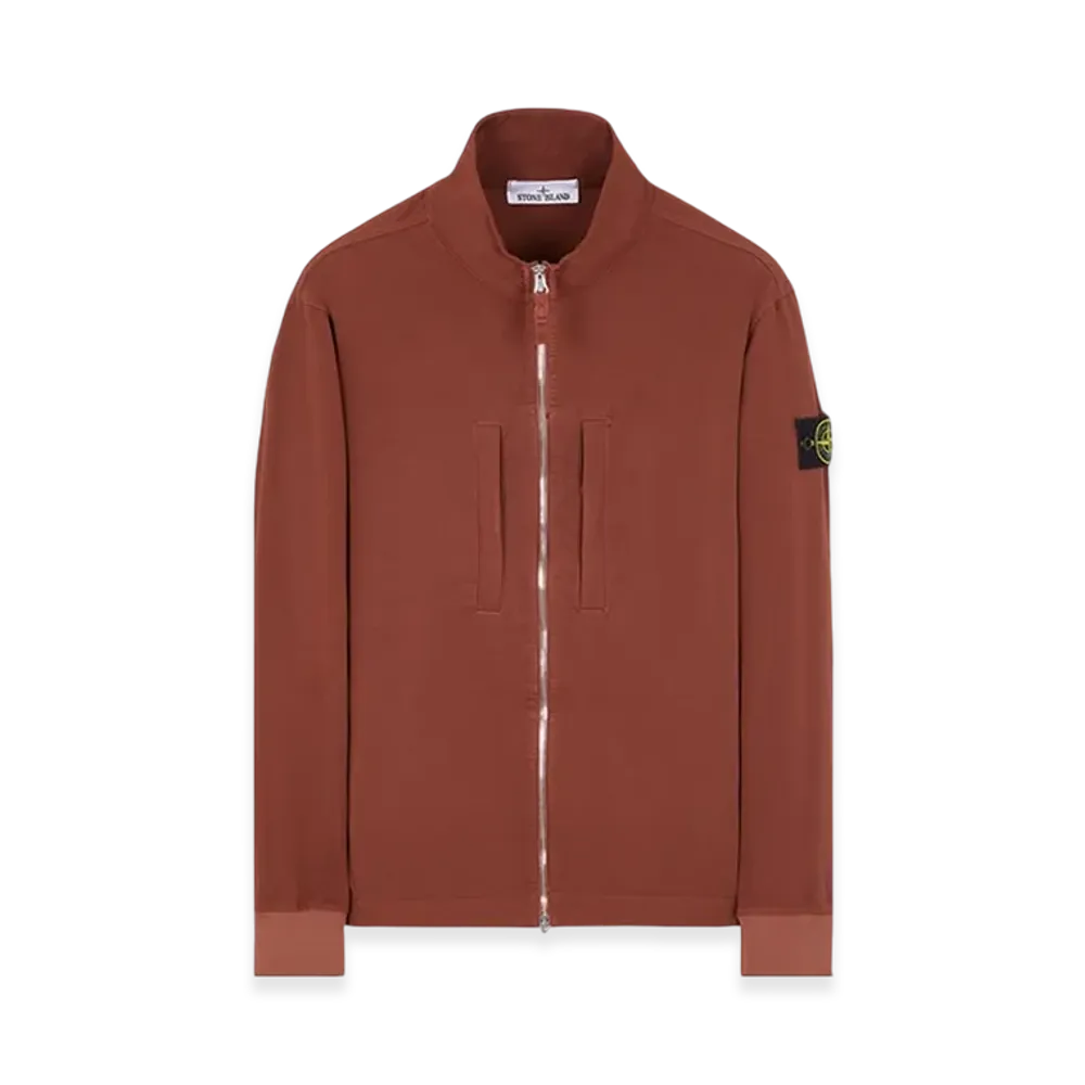 Stone Island 66953 Recycled Stretch Nylon Twill Garment Dyed Track Top - 23FW "Chestnut Brown"