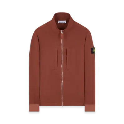 Stone Island 66953 Recycled Stretch Nylon Twill Garment Dyed Track Top - 23FW "Chestnut Brown"