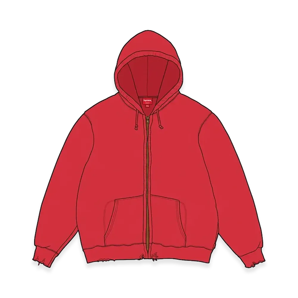Supreme x A.PRESSE Vintage Zip Up Hooded Sweatshirt "Red"