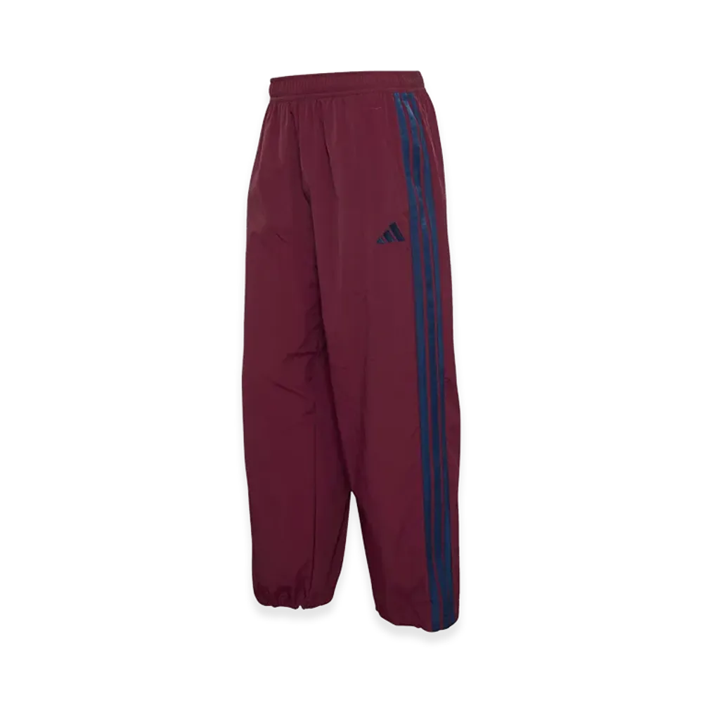adidas Stadium Light Twill Loose Fit Straight Leg Pants "Maroon/Dark Blue"