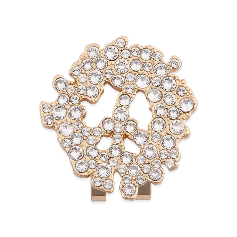 DENIM TEARS Swarovski Peace Wreath Hat Clip "Gold"