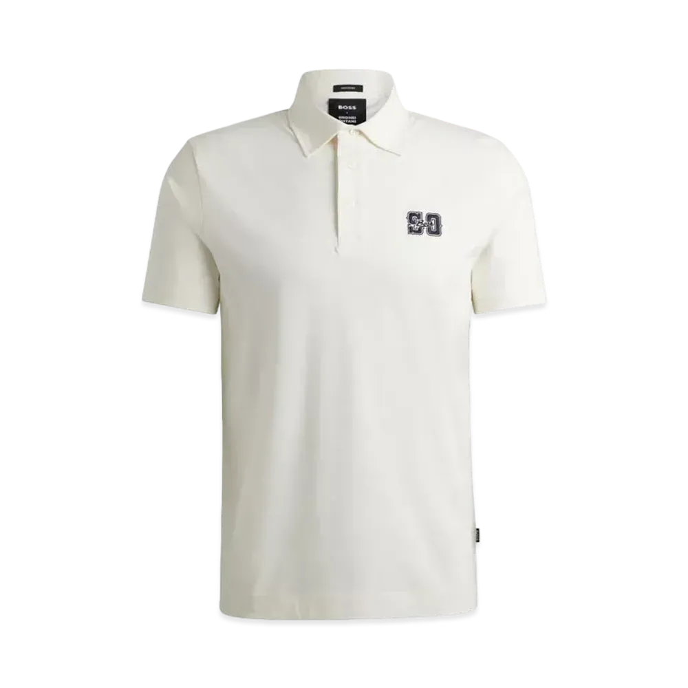 Boss x Shohei Ohtani Cotton Polo Shirt Monogram Embroidery "Natural"