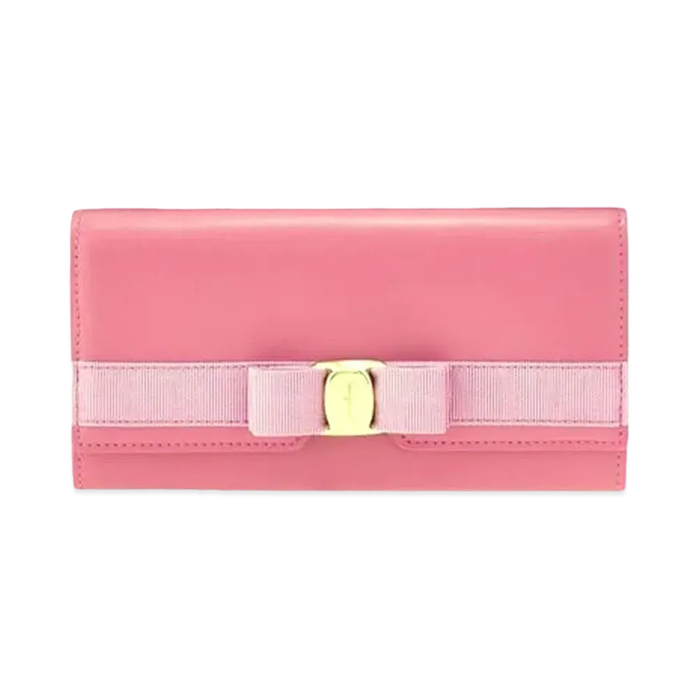 Salvatore Ferragamo Vara Bow Continental Wallet "Pink"