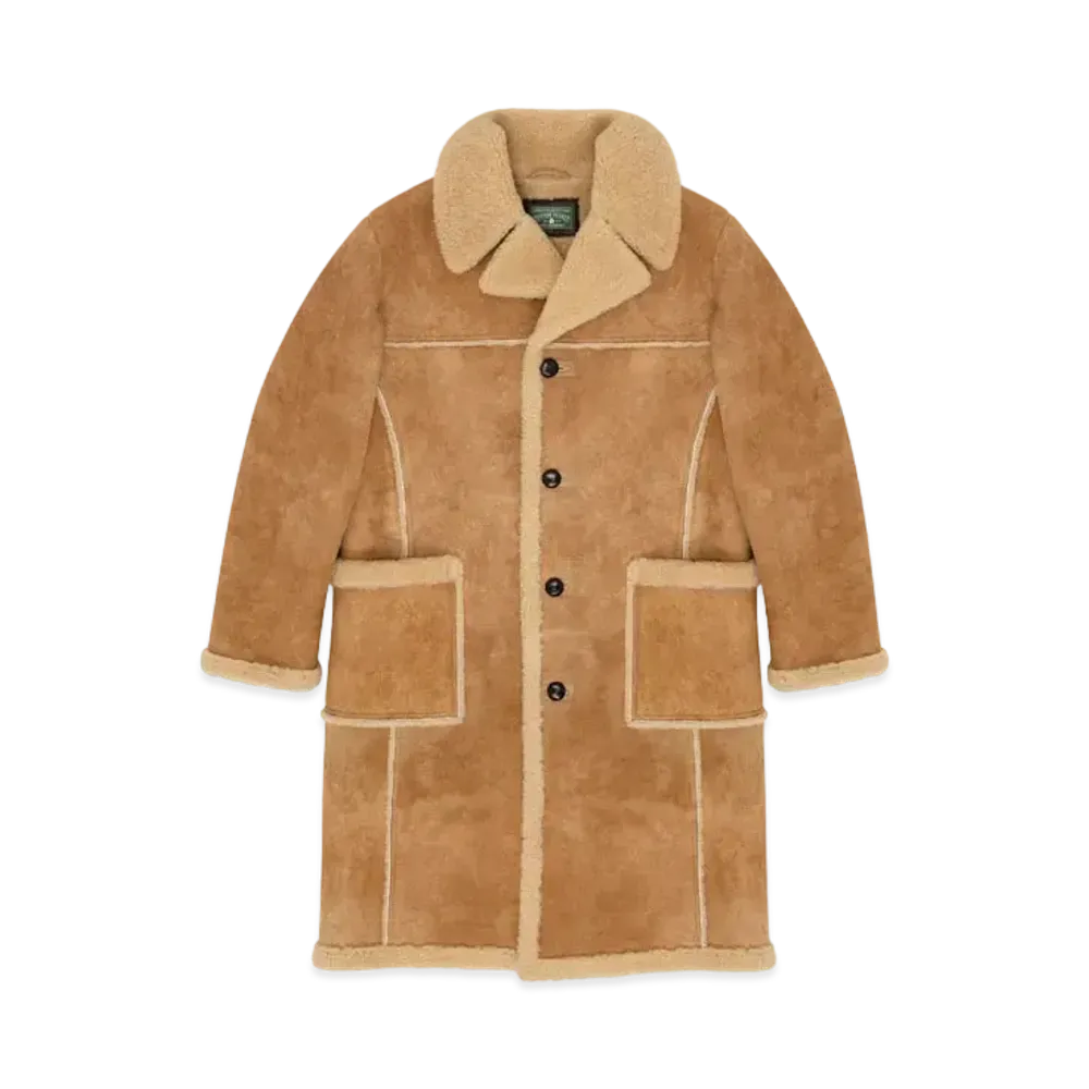 DENIM TEARS Winter Recess NYC '23 Shearling Jacket "Tan"