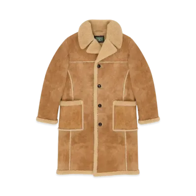 DENIM TEARS Winter Recess NYC '23 Shearling Jacket "Tan"