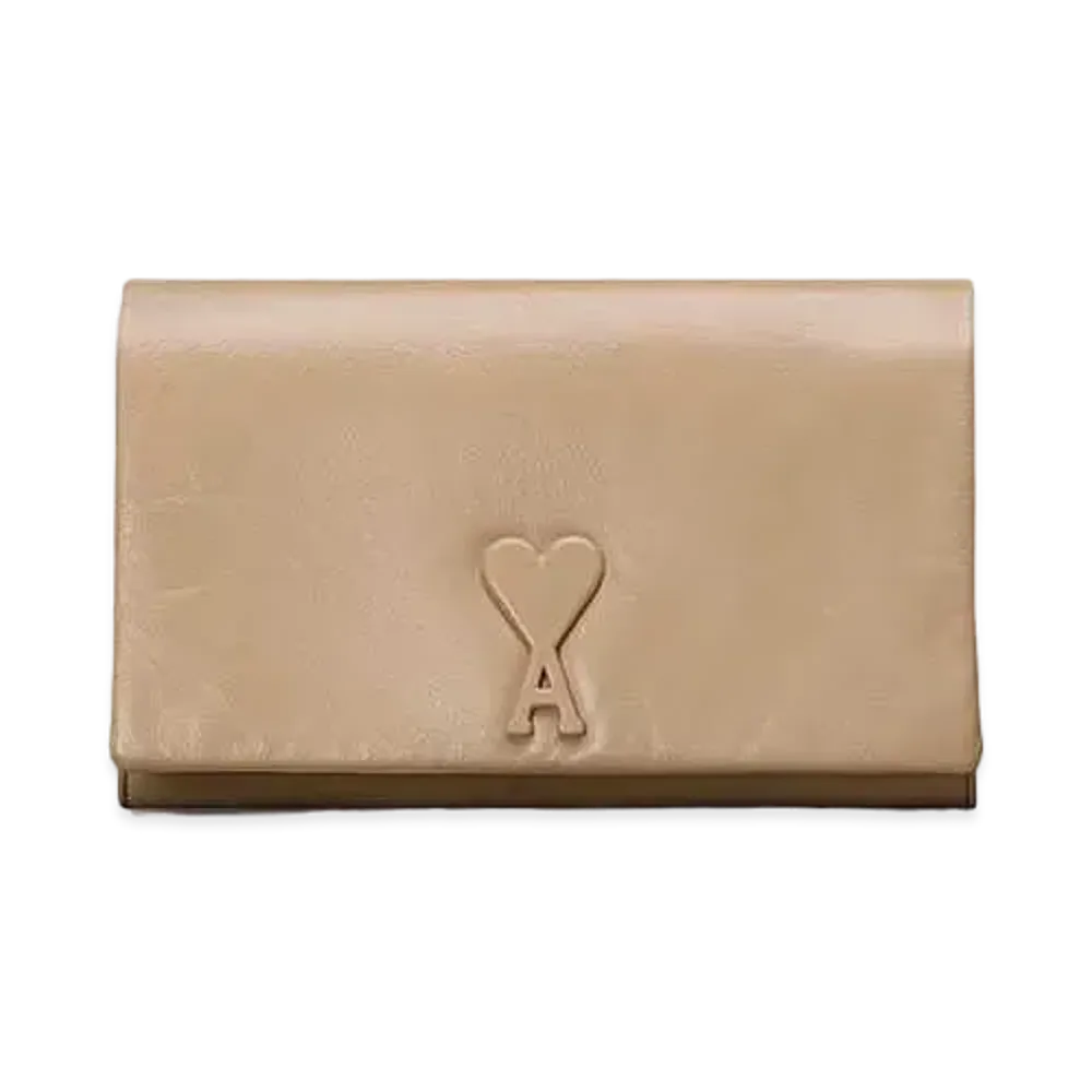 AMI PARIS Voulez-Vous Strap Wallet "Light Beige"