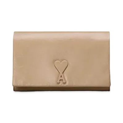 AMI PARIS Voulez-Vous Strap Wallet "Light Beige"