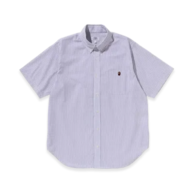A BATHING APE One Point Stripe BD Shirt "White"