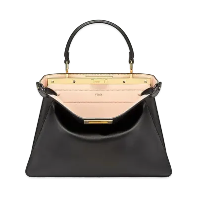 FENDI Peekaboo Iseeu Medium Leather Bag "Rose Black"