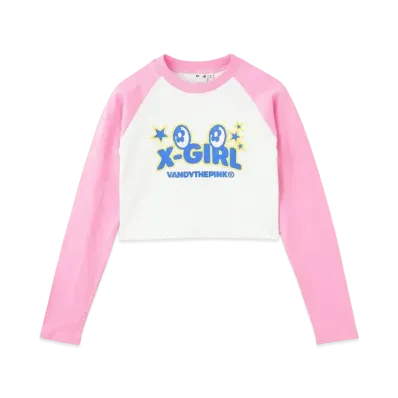 X-Girl x VANDY THE PINK Raglan L/S Baby Tee "Pink"