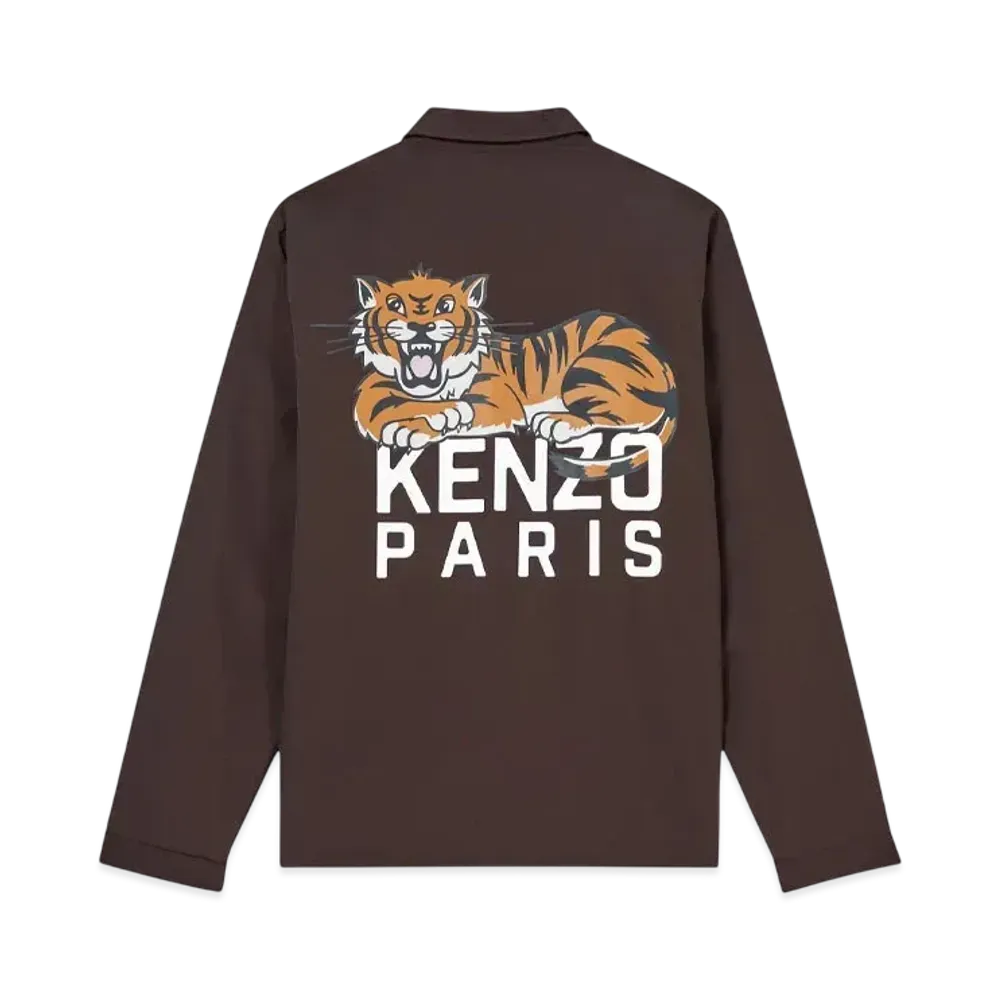 KENZO 'Happy Tiger' Heavy Coach Jacket "Dark Brown"