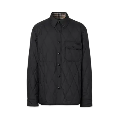 Burberry Men's Cresswell Reversible Quilted Shirt Jacket "Black"