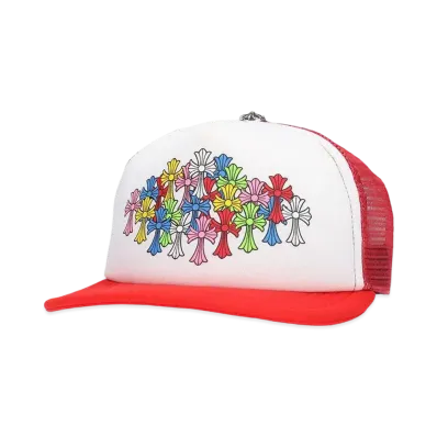 Chrome Hearts Trucker Cap Cemetery King Taco Cross "Red/White"