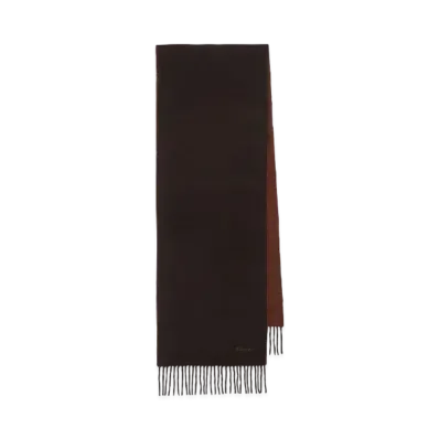 Paul Smith Cashmere Reversible Scarf "DarkBrown"