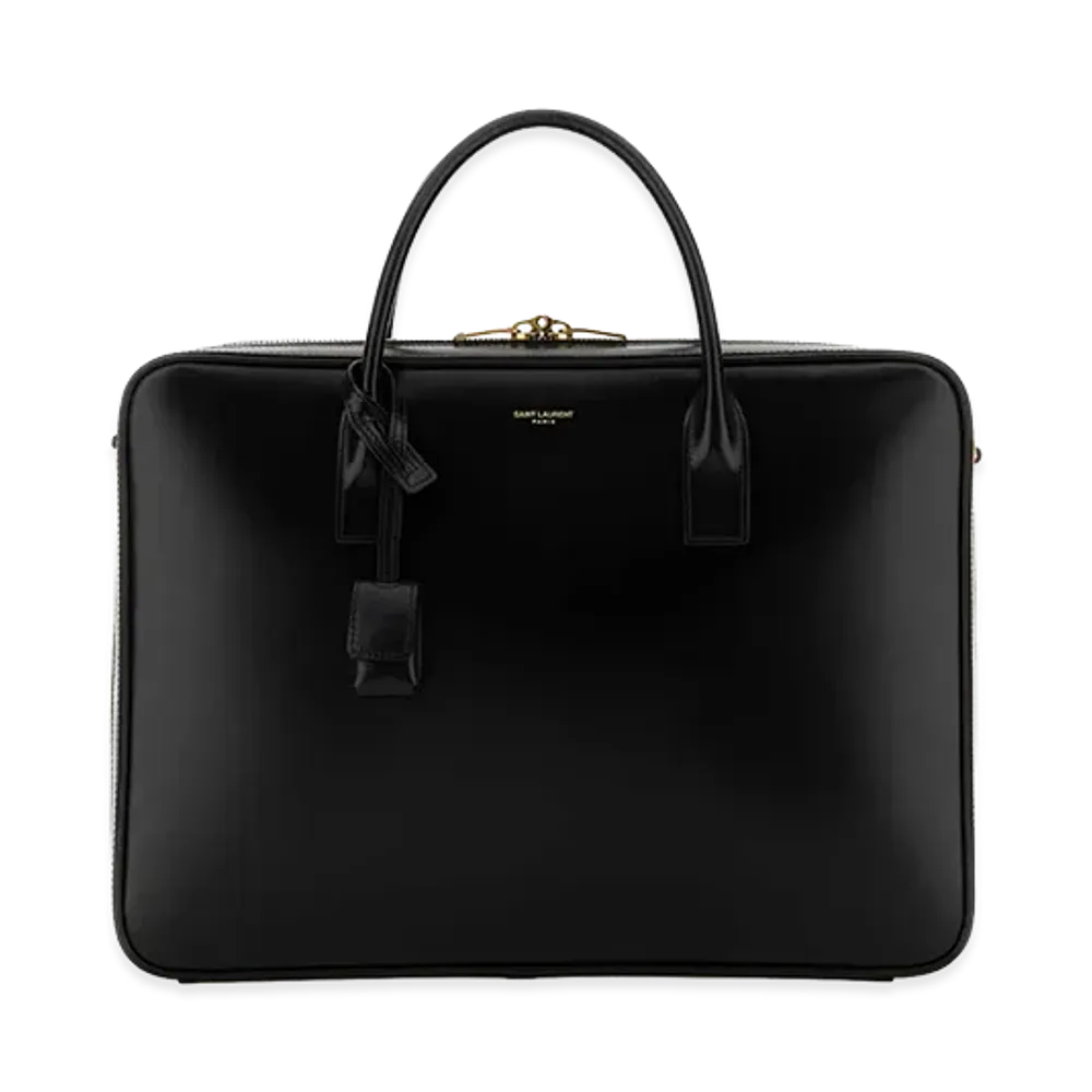 Saint Laurent Leather Large Sac De Jour Handbag "Black"